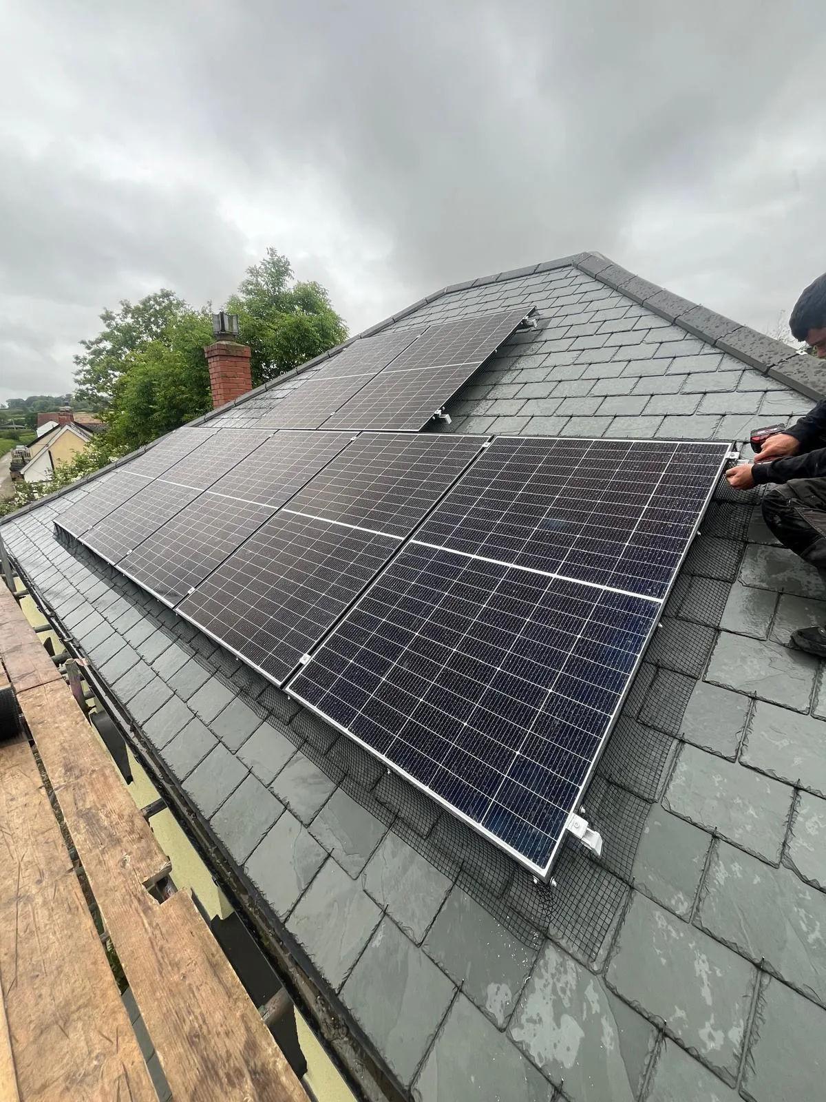 Seven new PV modules we fitted on this slate roof