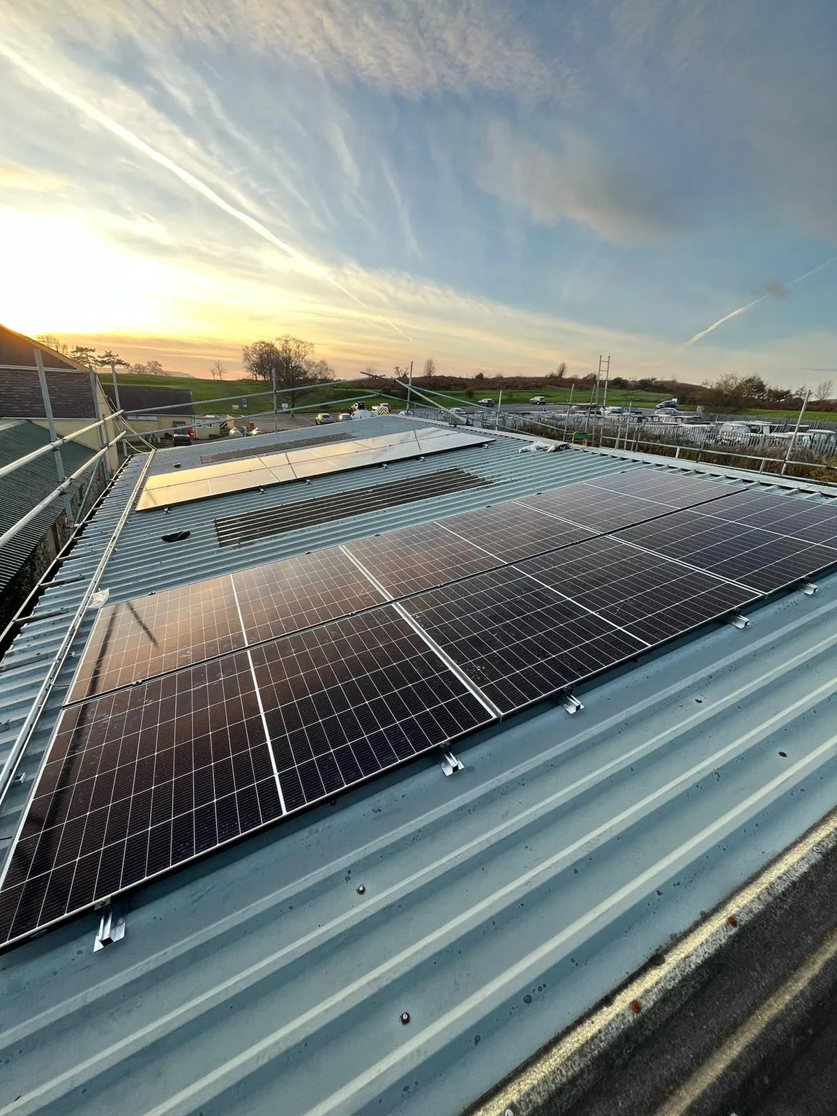 Warehouse solar panels that we installed in Pontypool