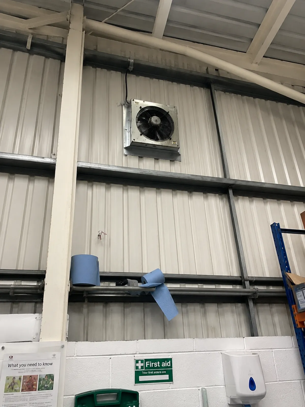 An industrial warehouse with commercial ventilation in Pontypool