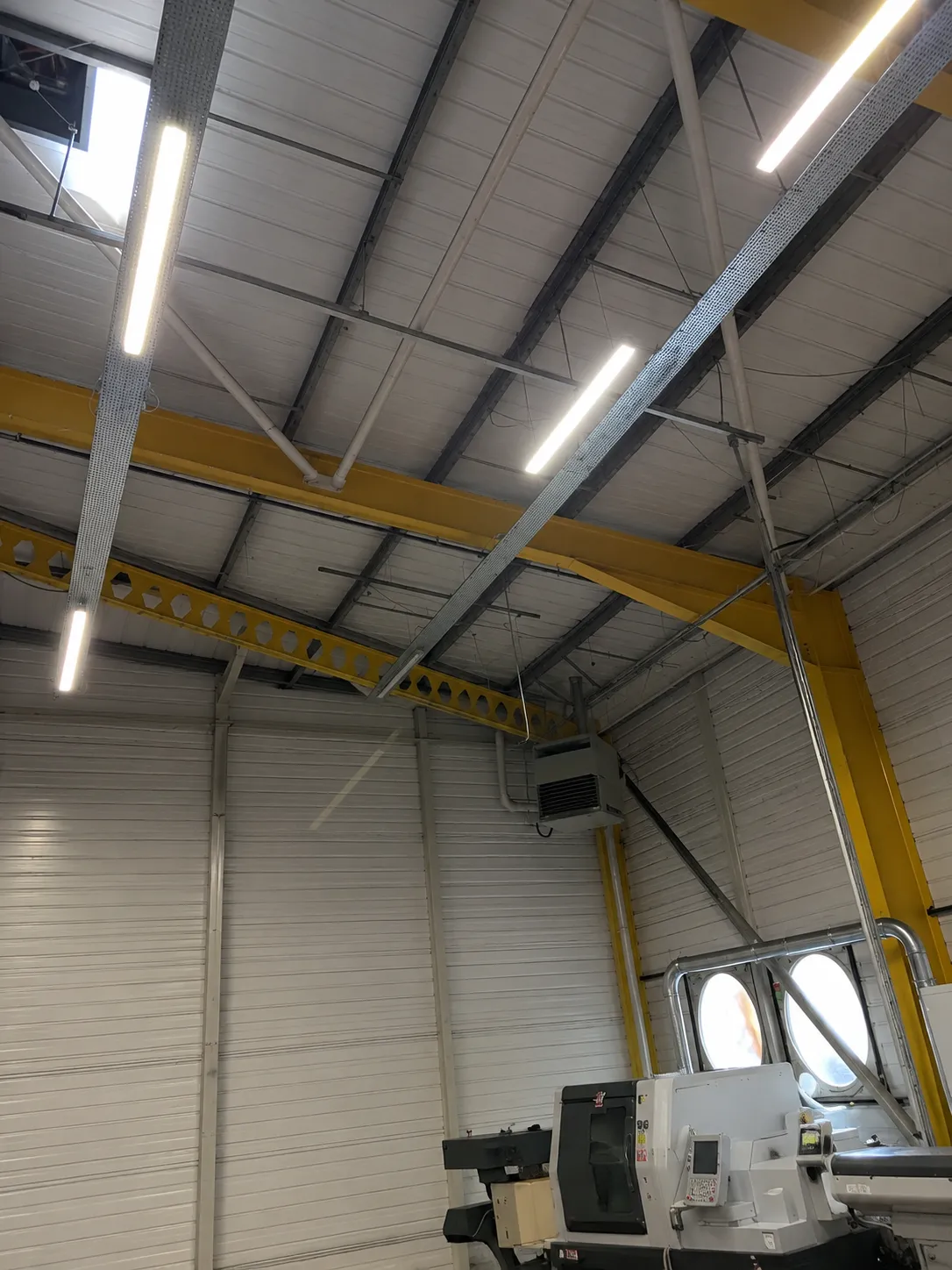 Commercial lighting we fitted in a warehouse in Pontypool