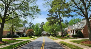 Elevated wood deck overlooking water in Lochmere neighborhood