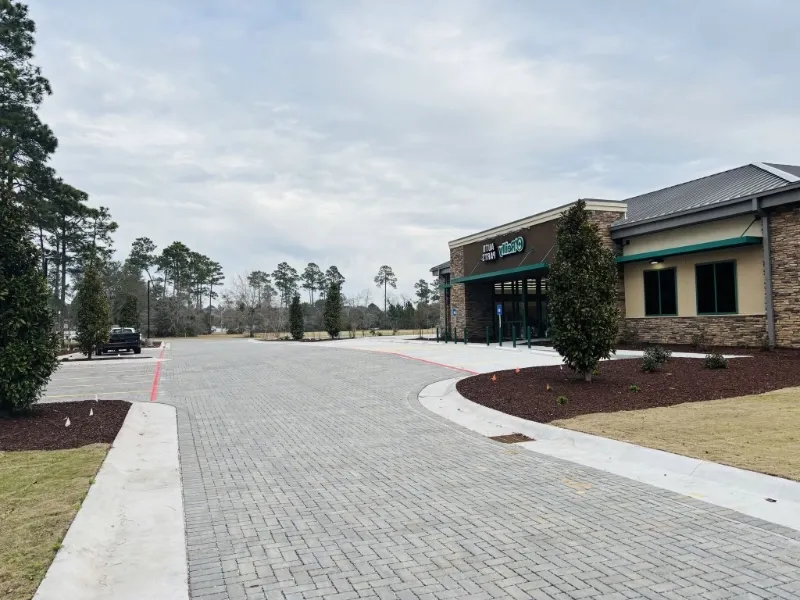beautiful pavers in front of house