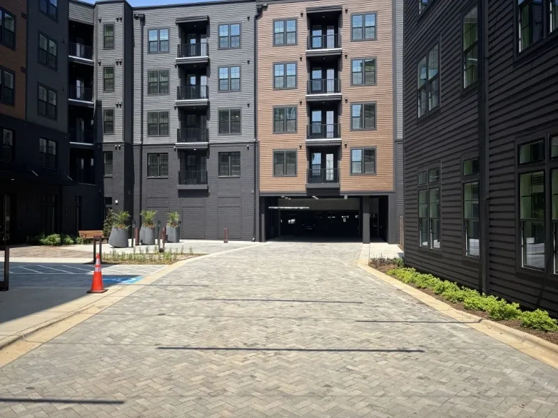 driveway pavers in front of garage