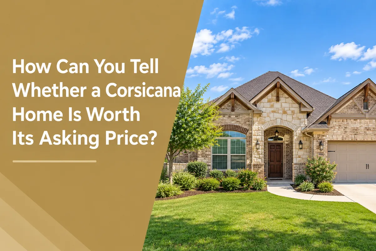 Corsicana TX home exterior illustrating how buyers can evaluate a property's asking price