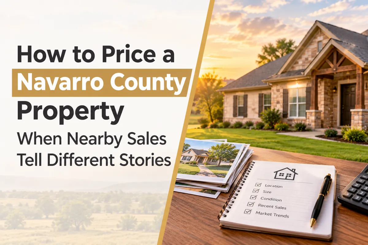 Navarro County property evaluated for pricing based on comparable sales