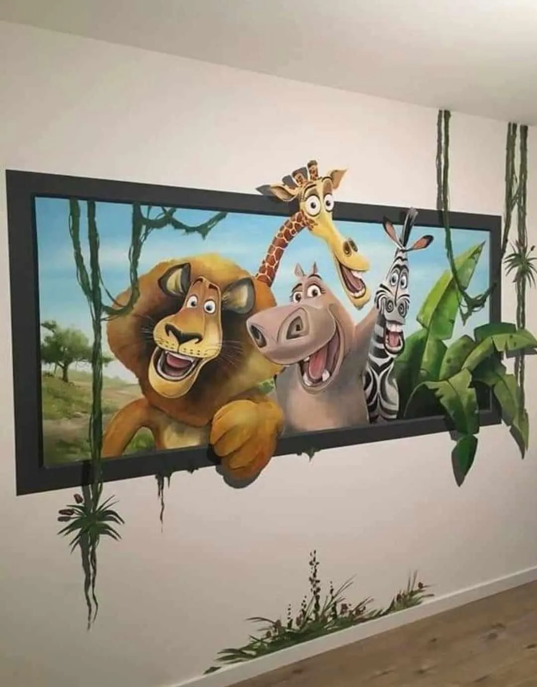 wall printing jungle 3d effect