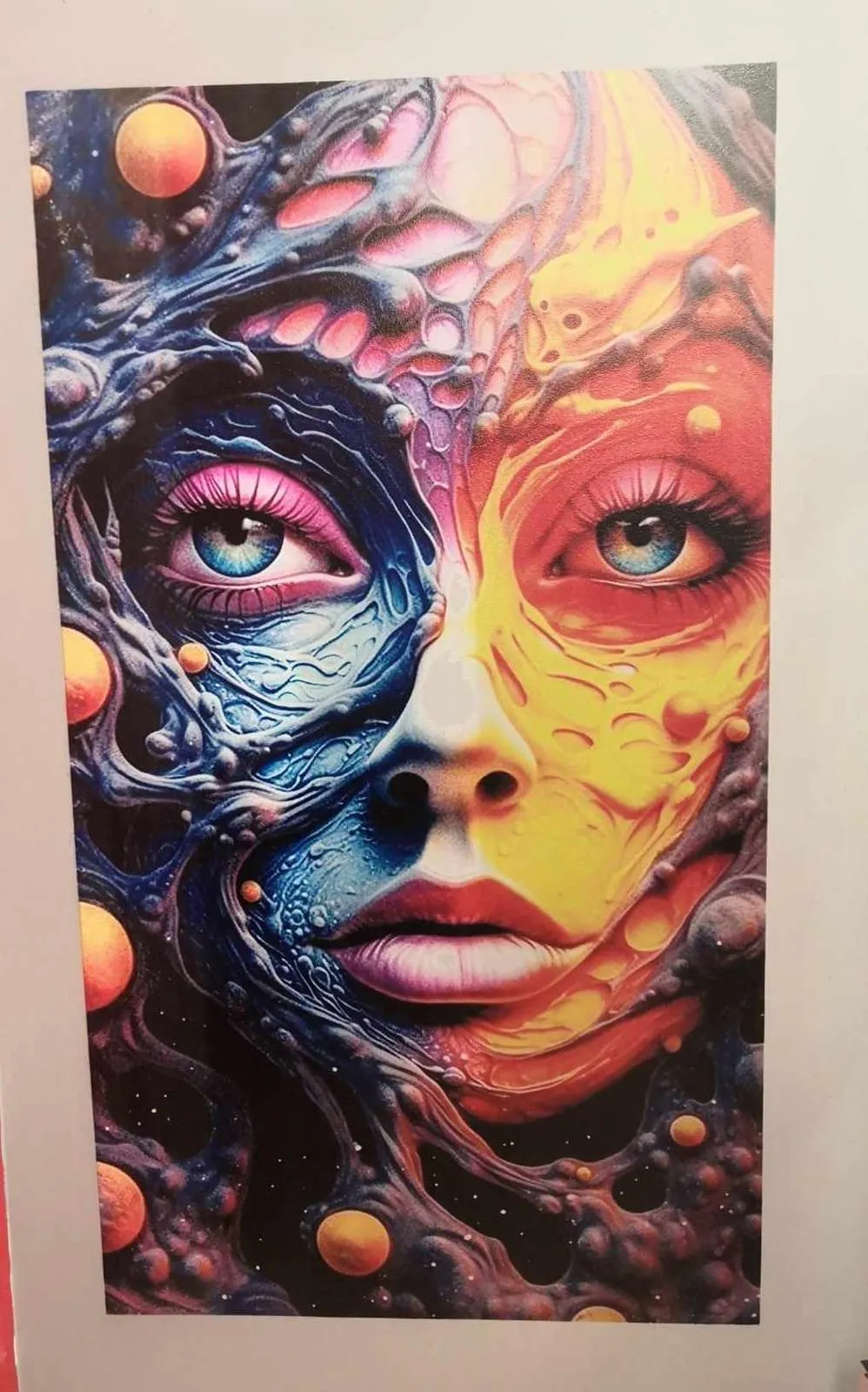 futuristic woman print on wall