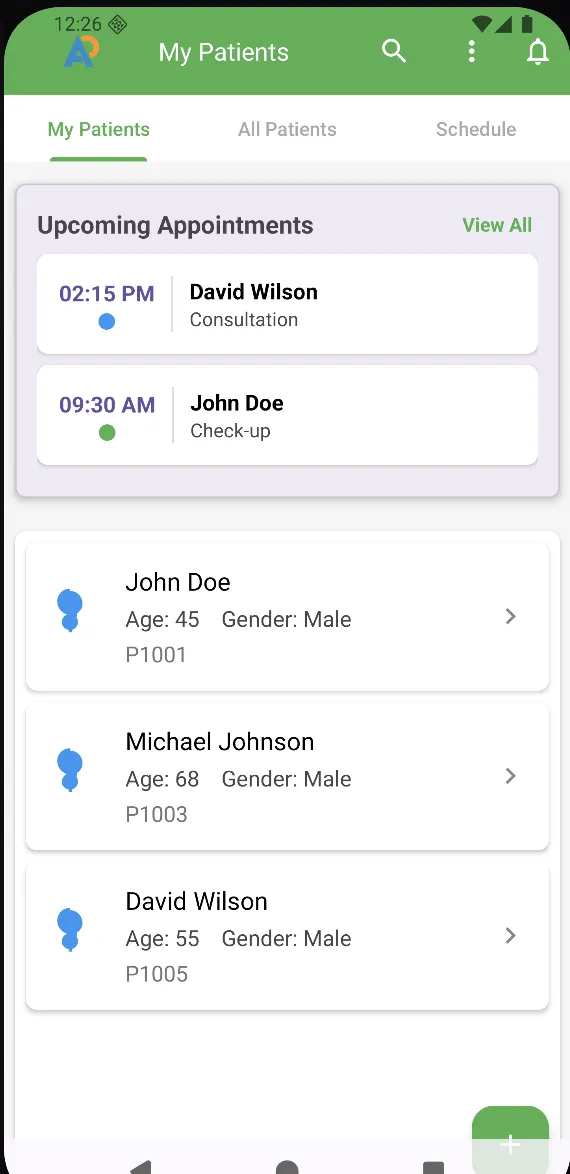 AI Health App dashboard by AutomationPartners.ai showing smart patient segmentation, automated appointment reminders, follow-ups, and GPT-powered health assistant tools used by clinics and medical providers.