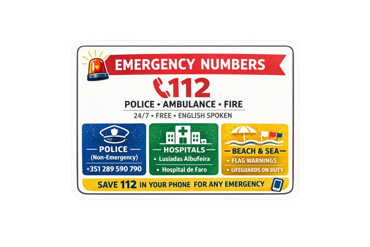 emergenc numbers in Albufeira