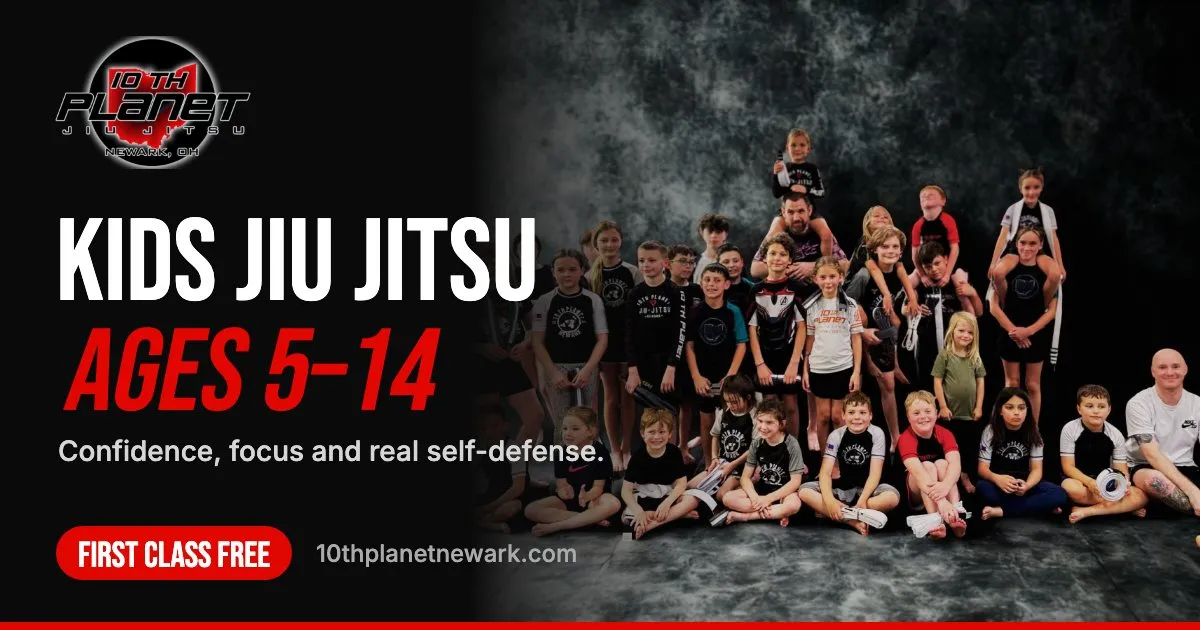 Kids jiu jitsu class with Coach Jon at 10th Planet Newark in Heath, Ohio