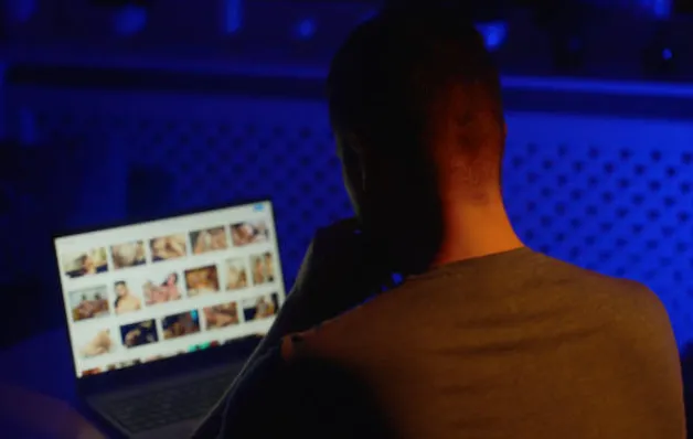 Man watching porn