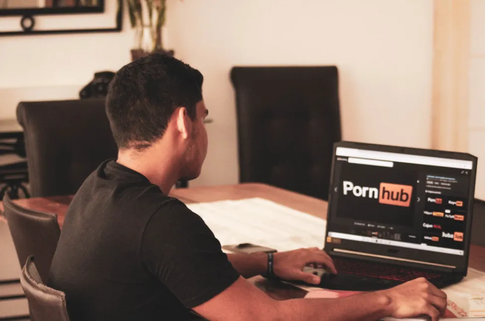 man watching porn