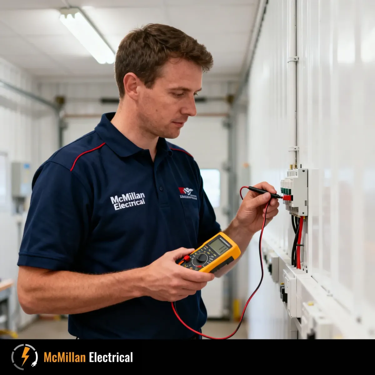 Electrician testing a consumer unit in a Tonbridge property