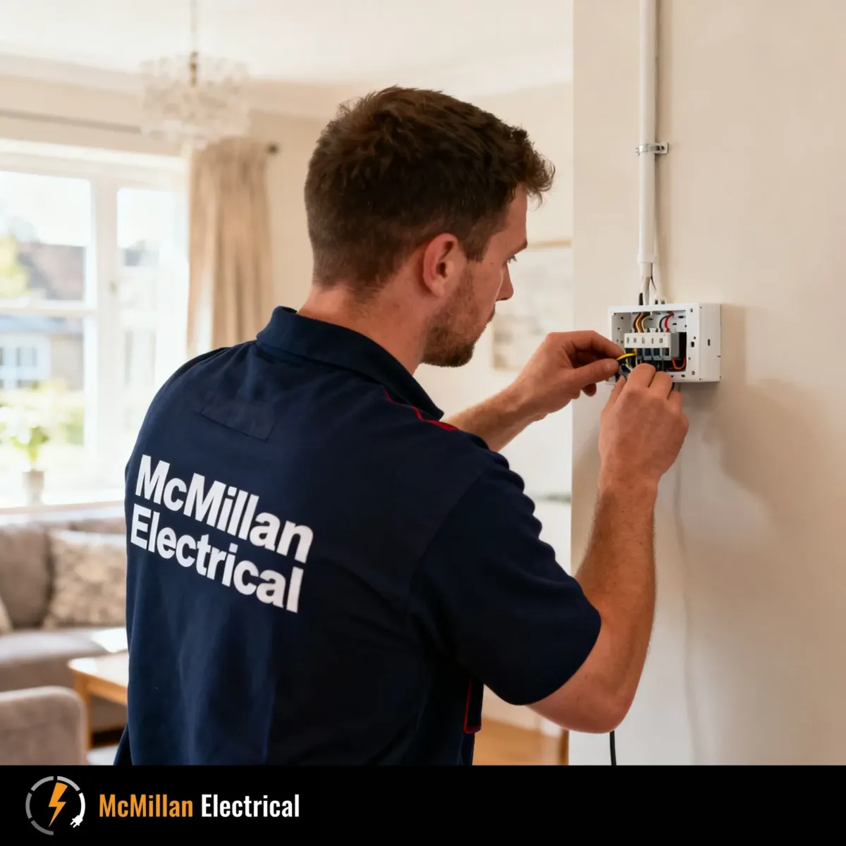 Electrician repairing electrical wiring in a Tonbridge property