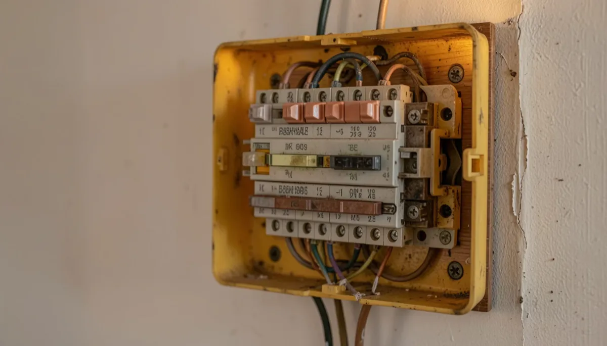 Original fuse board in a period property in Edenbridge, a common sign a consumer unit upgrade is needed
