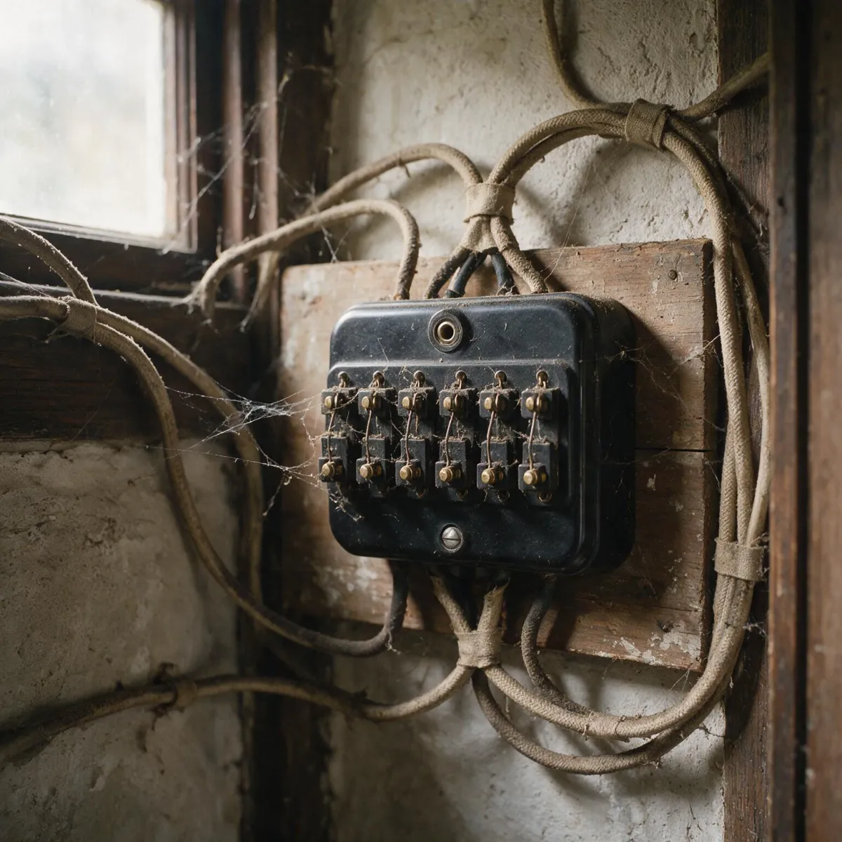 Original fuse board in a Victorian property in Crowborough, a common sign a consumer unit upgrade is needed