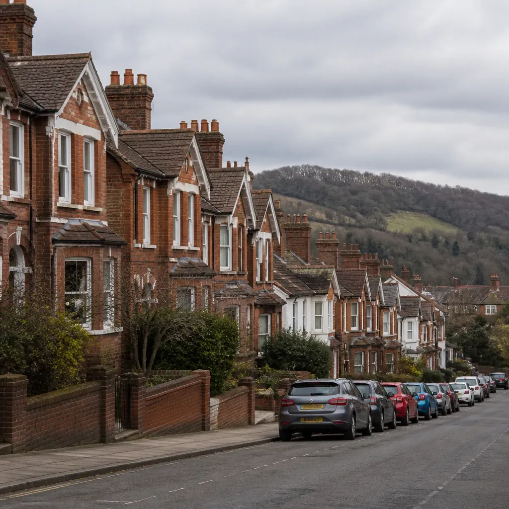 Residential street of period homes in Dorking, Surrey, where McMillan Electrical carry out consumer unit upgrades