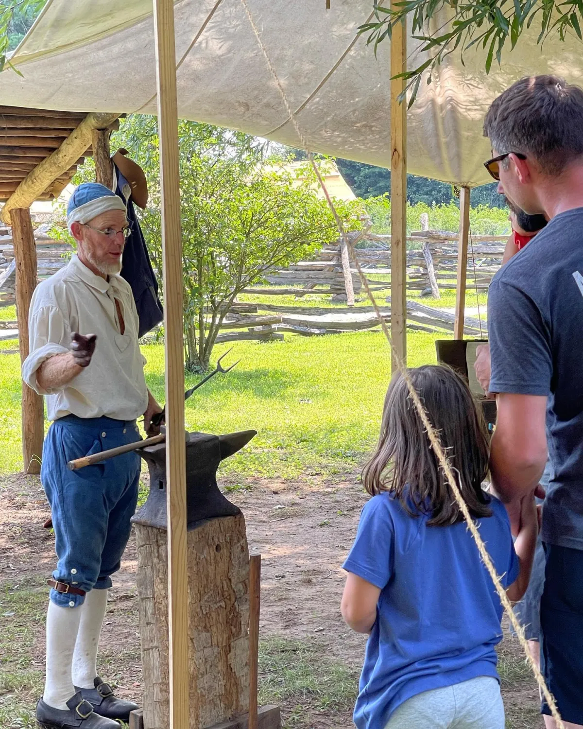 Jamie Tyree reenacting at David Crockett State Park.