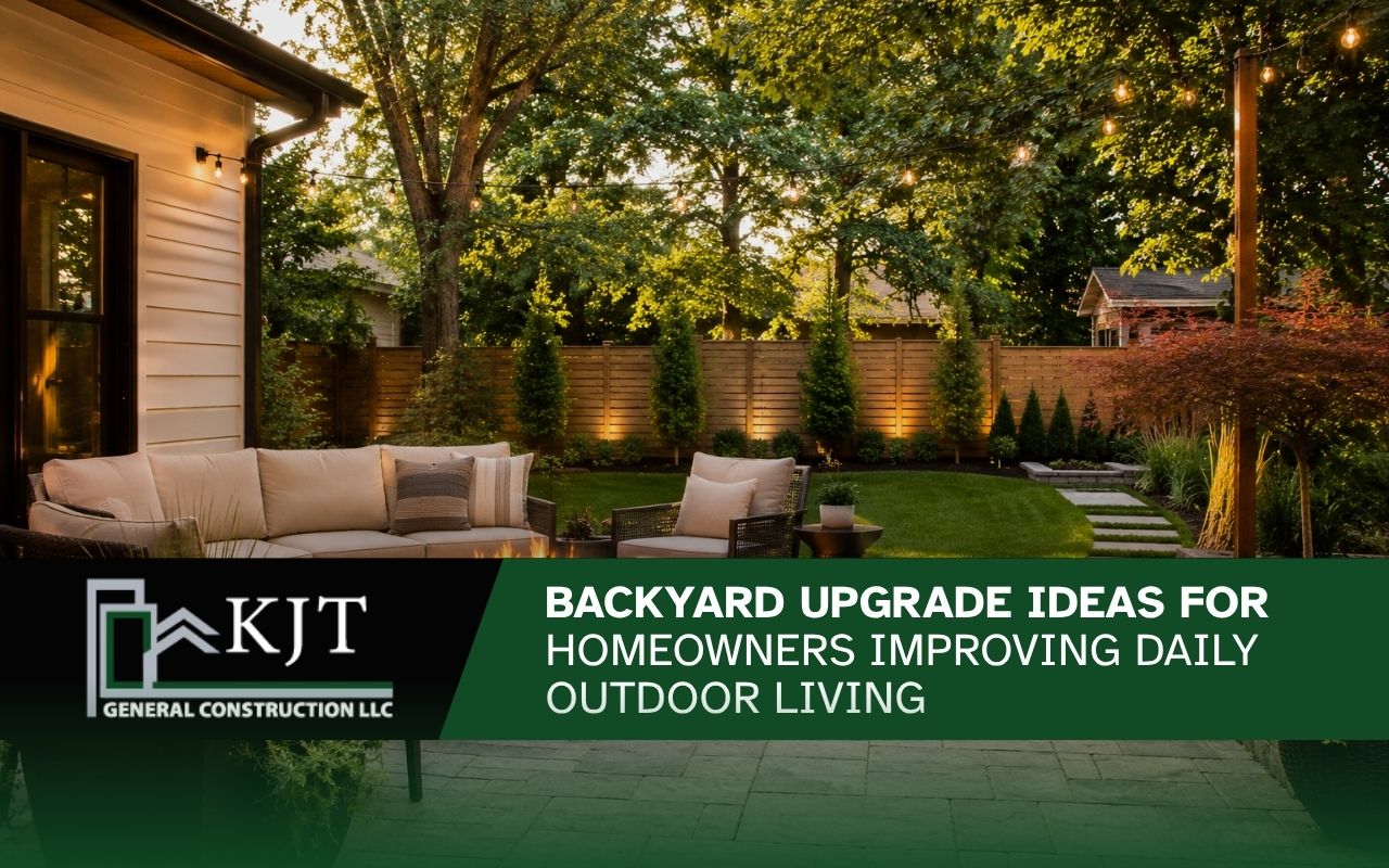 Backyard upgrade ideas for homeowners with a cozy patio seating area
