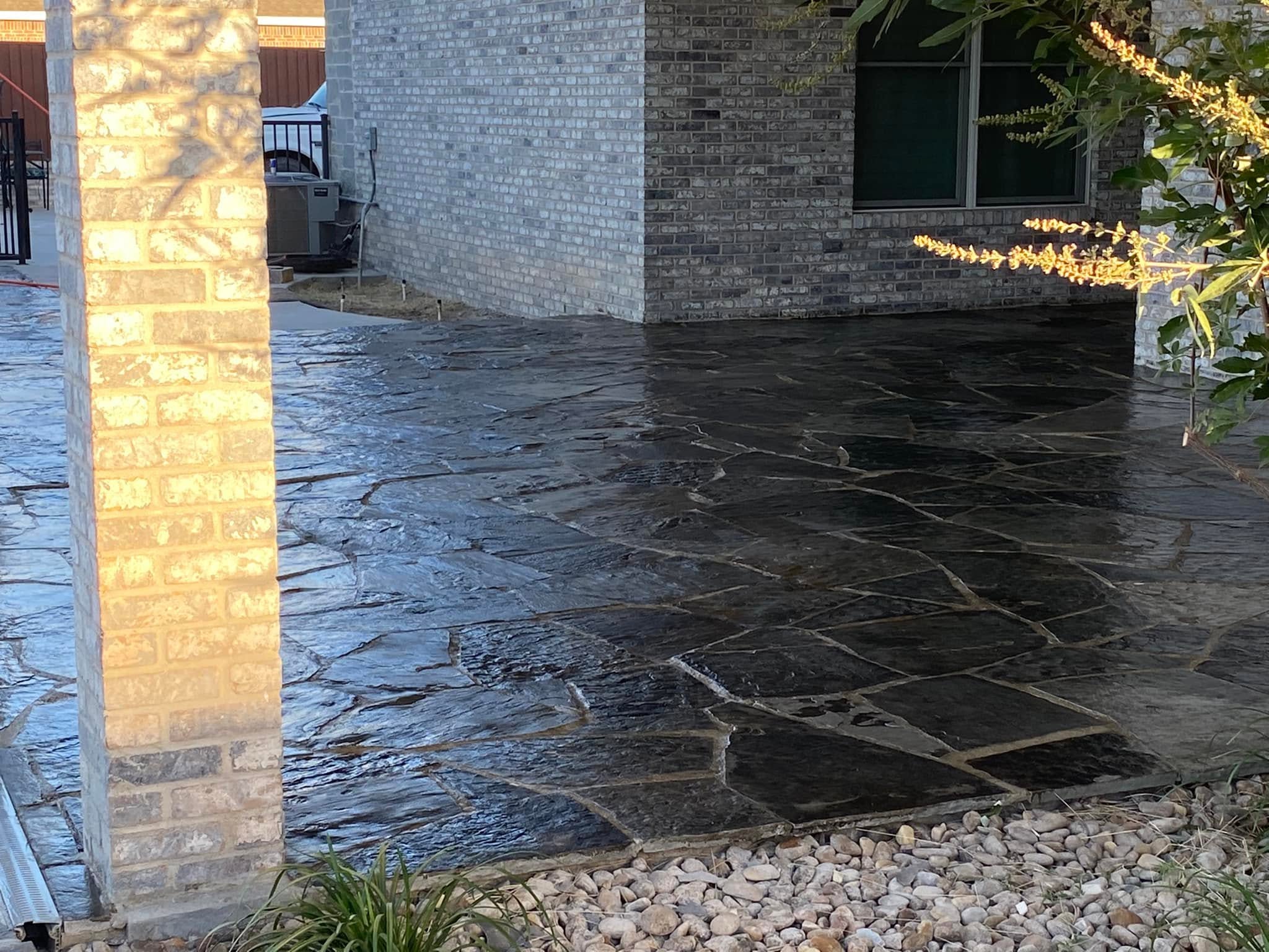 Stamped Concrete Outdoor Living Area in Midland TX