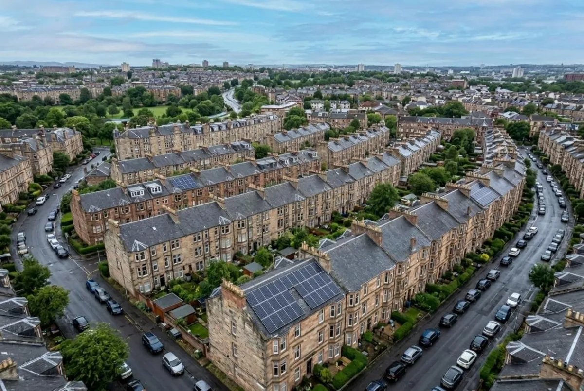 Professional residential solar panel installations on traditional glasgow homes Scotland. 