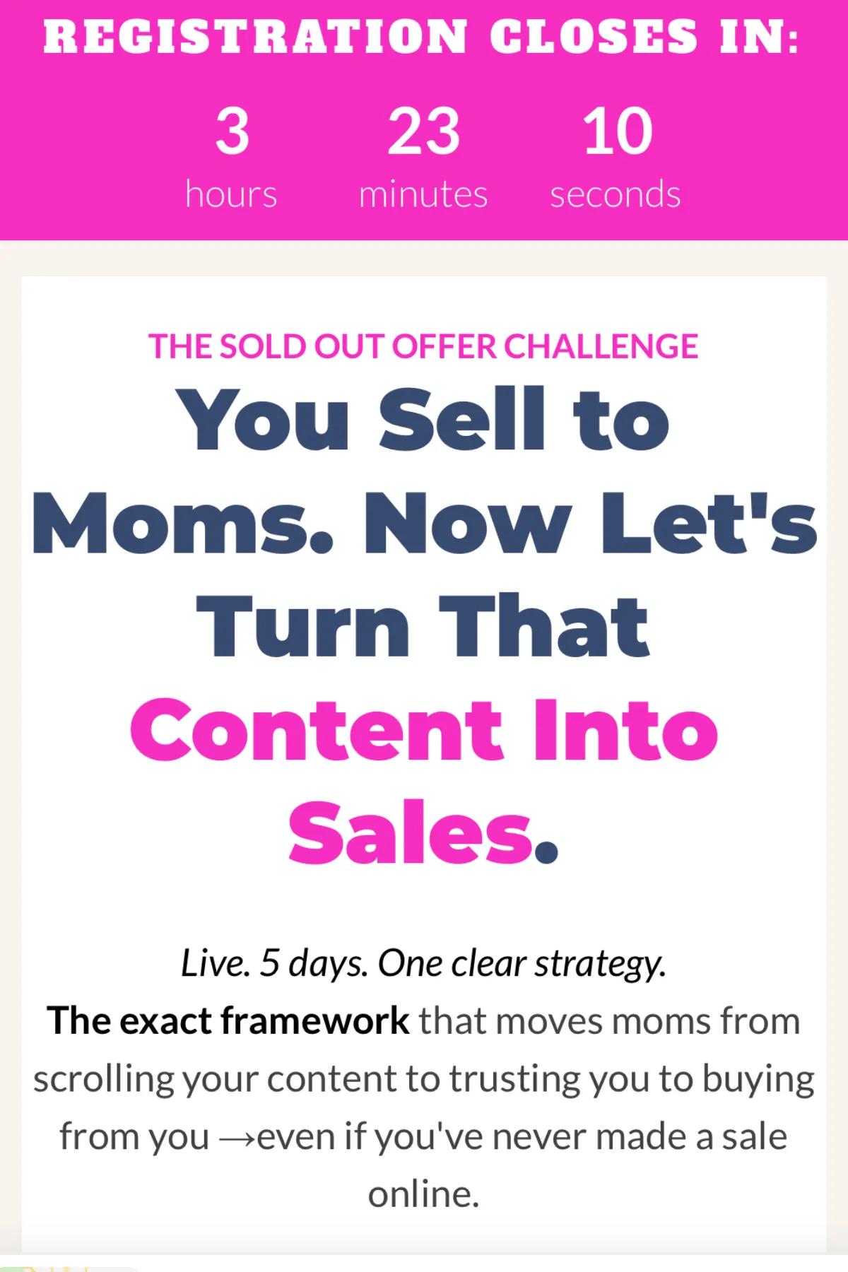 Sold Out Offer Challenge graphic