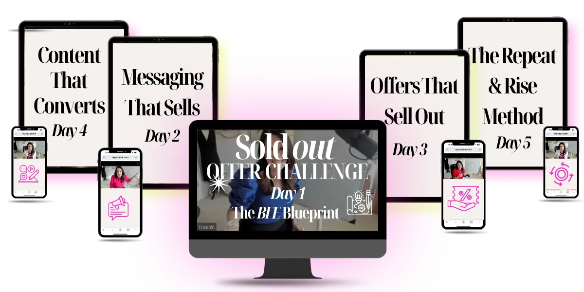 Trish Ware teaching the Sold Out Offer Challenge for women entrepreneurs selling offers to moms and families
