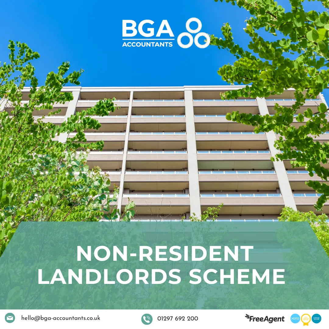Residential apartment building representing non-resident landlord scheme (NRLS) and UK tax rules for rental income earned by overseas landlords.