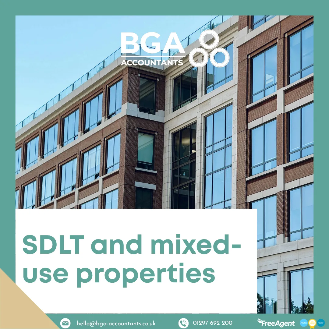 SDLT residential and non-residential property rates table for mixed-use properties