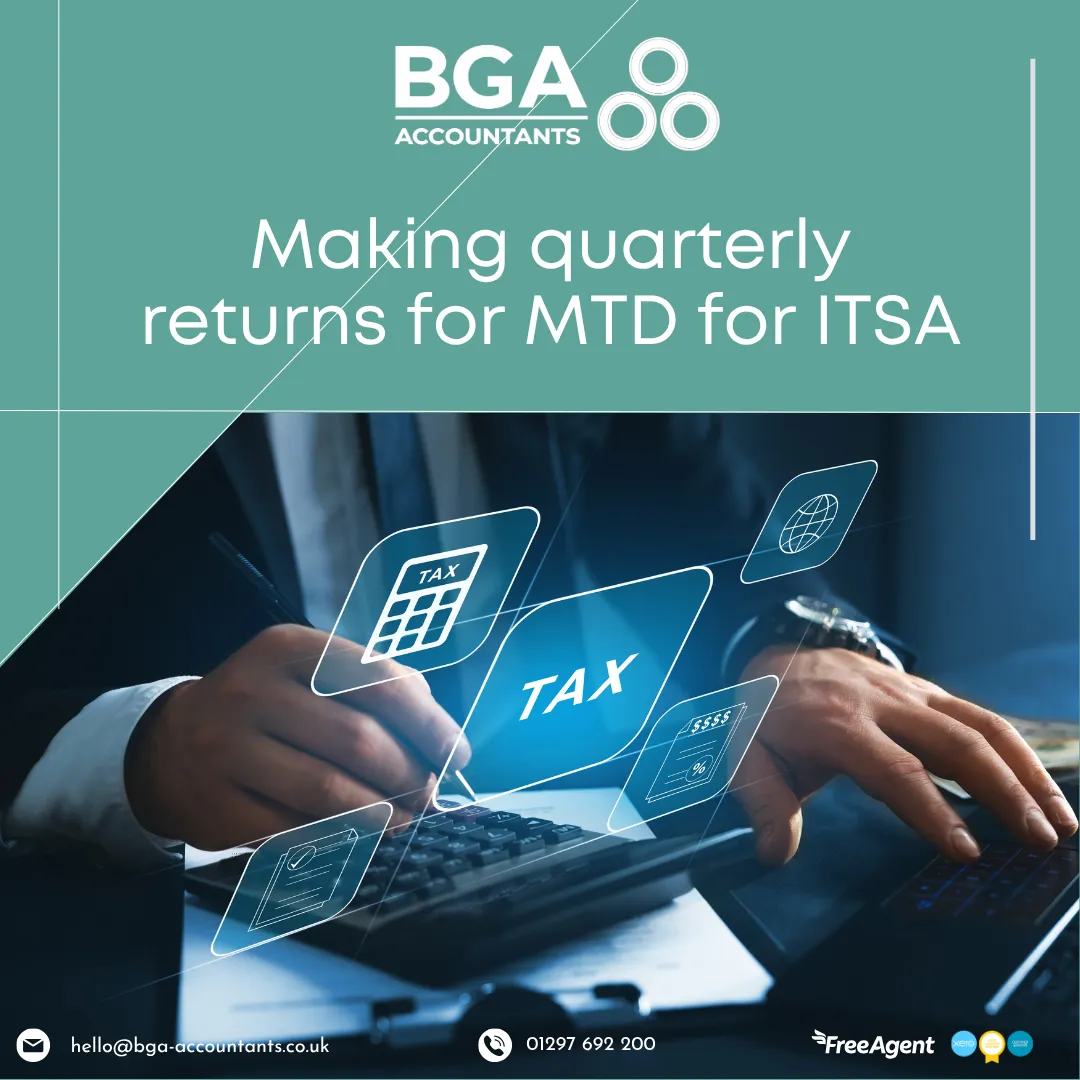Making quarterly returns for MTD for ITSA with digital tax reporting and calculator image