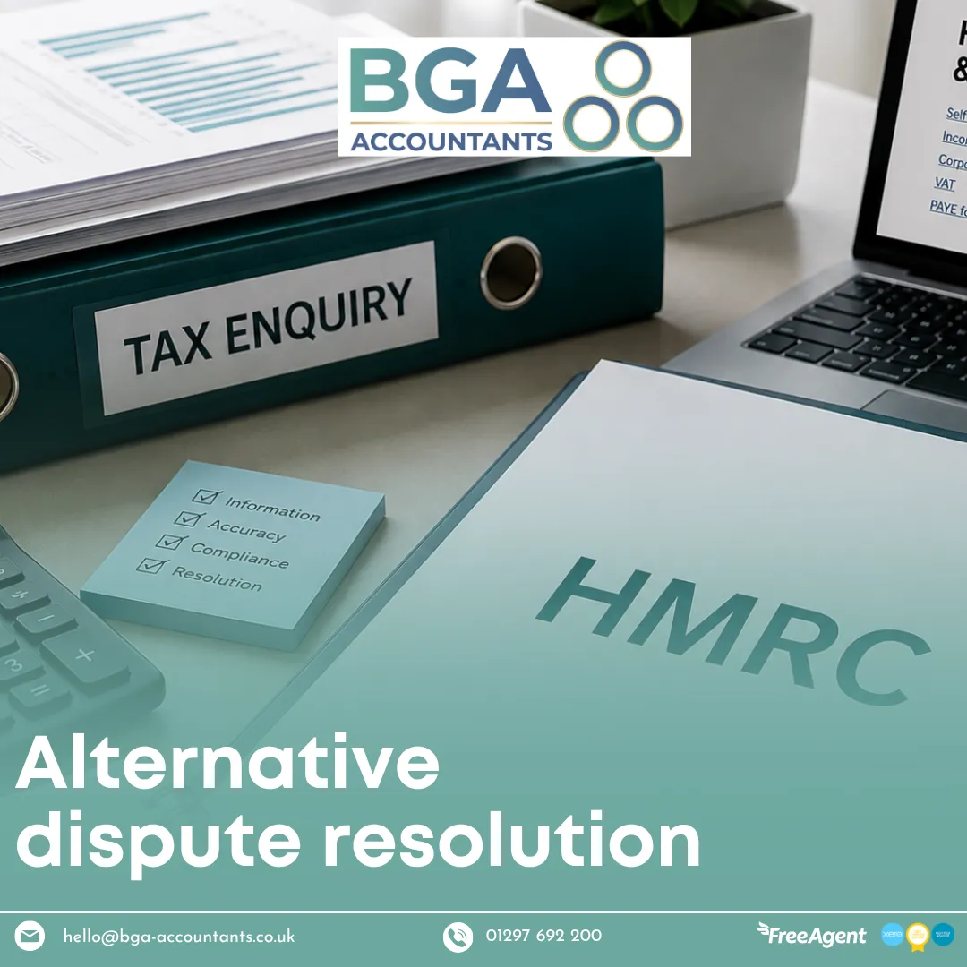 HMRC tax enquiry and alternative dispute resolution process showing tax investigation documents, compliance checks and dispute resolution support.