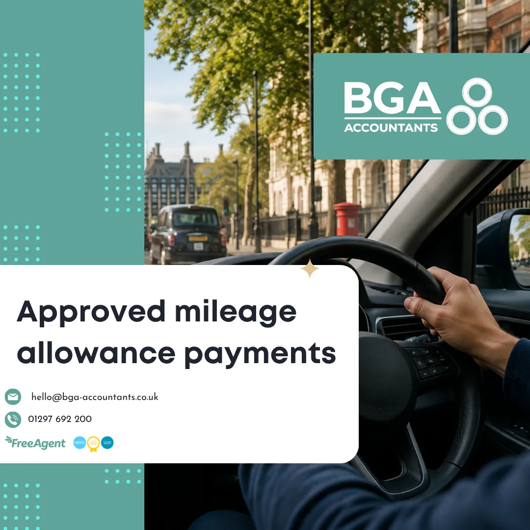 Approved mileage allowance payments for employees using their own car for business travel in the UK.