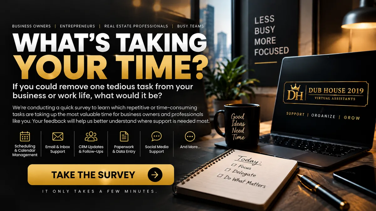 What’s Taking Your Time business survey from Dub House 2019 Virtual Assistants