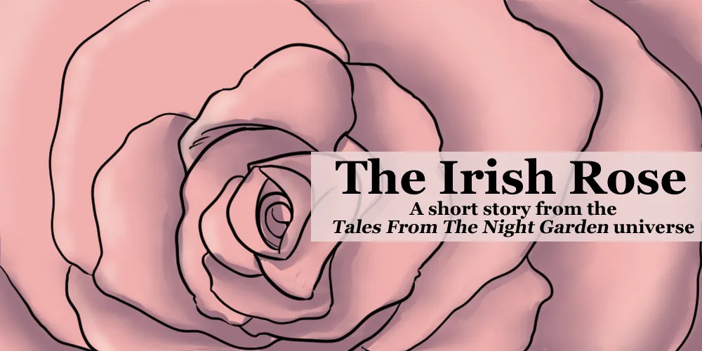 a drawing of a pink rose.