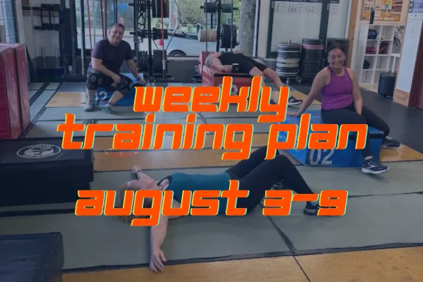 Weekly Training Plan - August 3-9