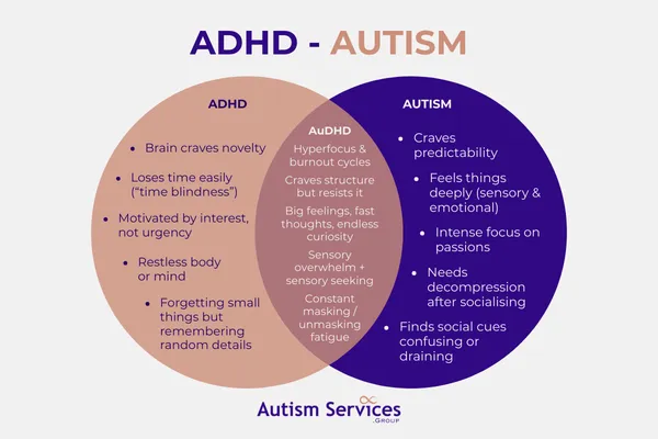 ADHD Autism Venn Diagram