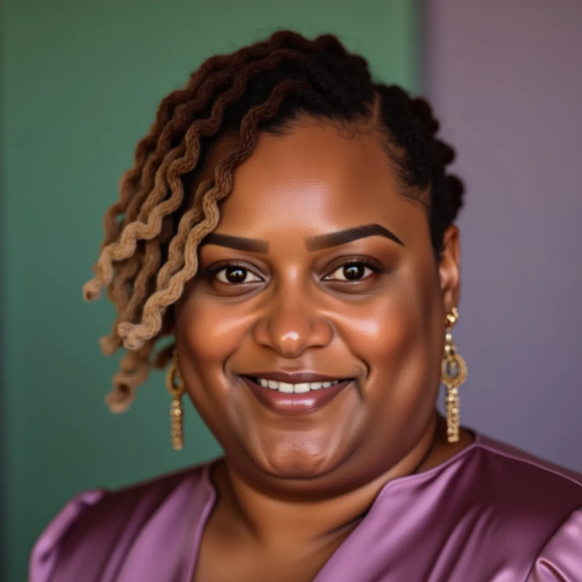 Danyelle-H-Bridges-headshot. She is wearing a purple shirt.