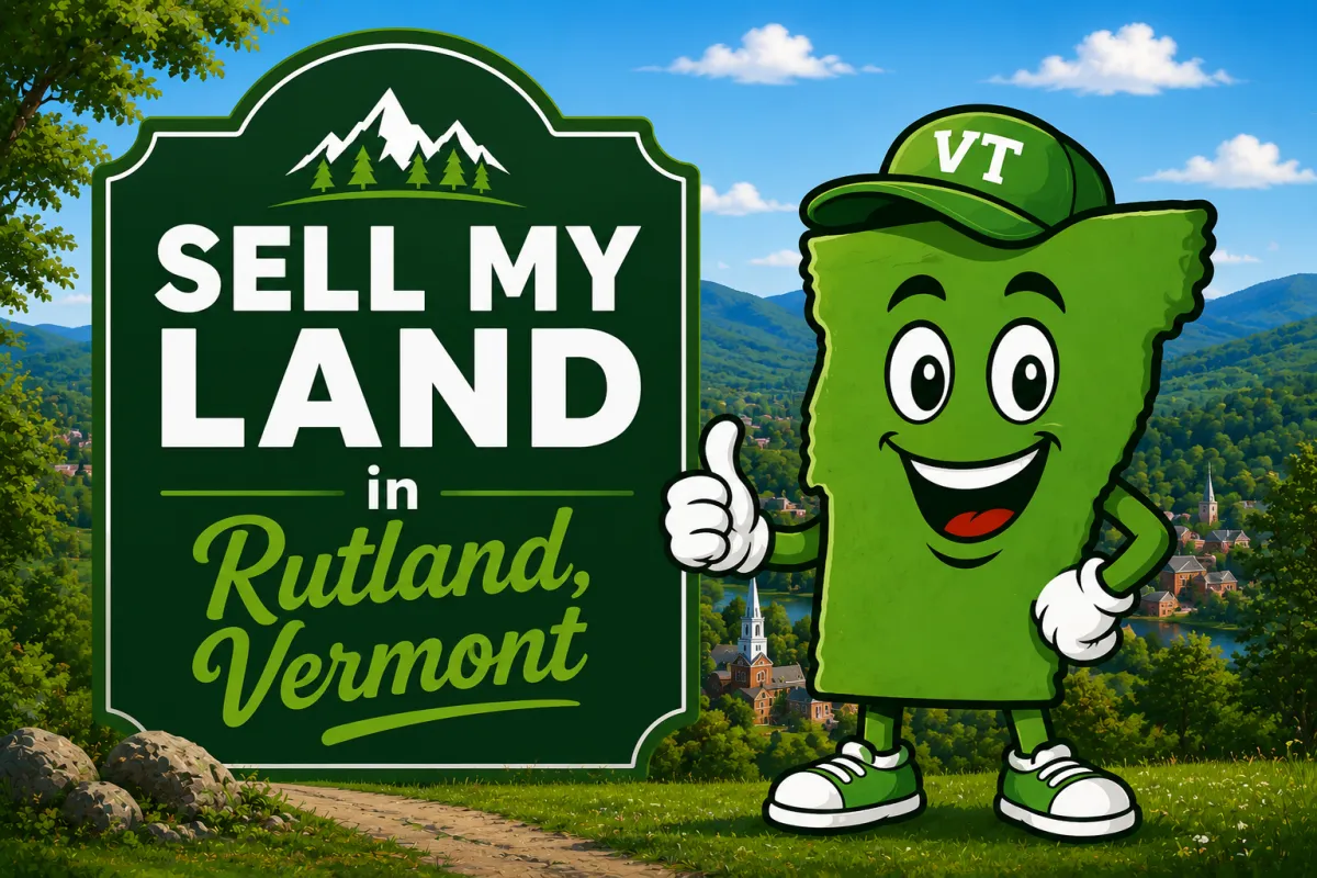 Sell My Land in Rutland, Vermont with a trusted local land buyer, illustration of Vermont land selling services