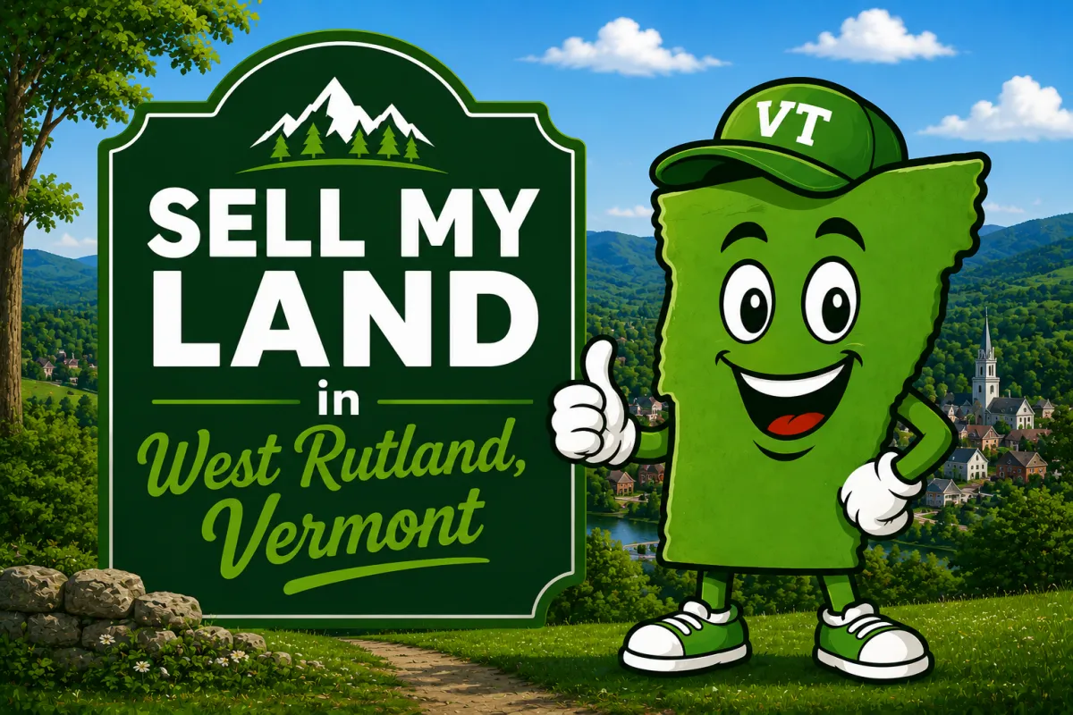 Sell My Land in Rutland, Vermont with a trusted local land buyer, illustration of Vermont land selling services