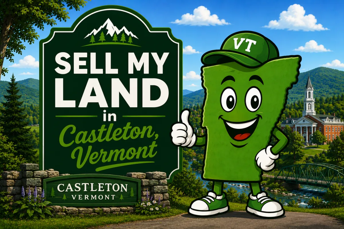 Sell My Land in Rutland, Vermont with a trusted local land buyer, illustration of Vermont land selling services