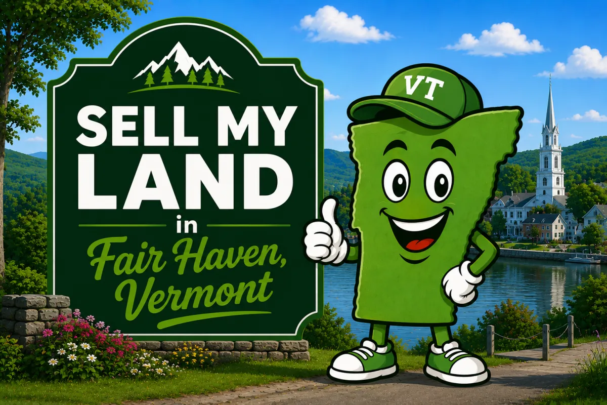 Sell My Land in Rutland, Vermont with a trusted local land buyer, illustration of Vermont land selling services