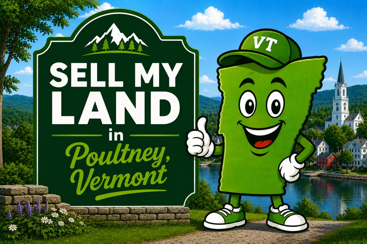 Sell My Land in Rutland, Vermont with a trusted local land buyer, illustration of Vermont land selling services
