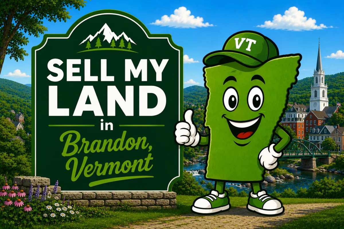 Sell My Land in Rutland, Vermont with a trusted local land buyer, illustration of Vermont land selling services