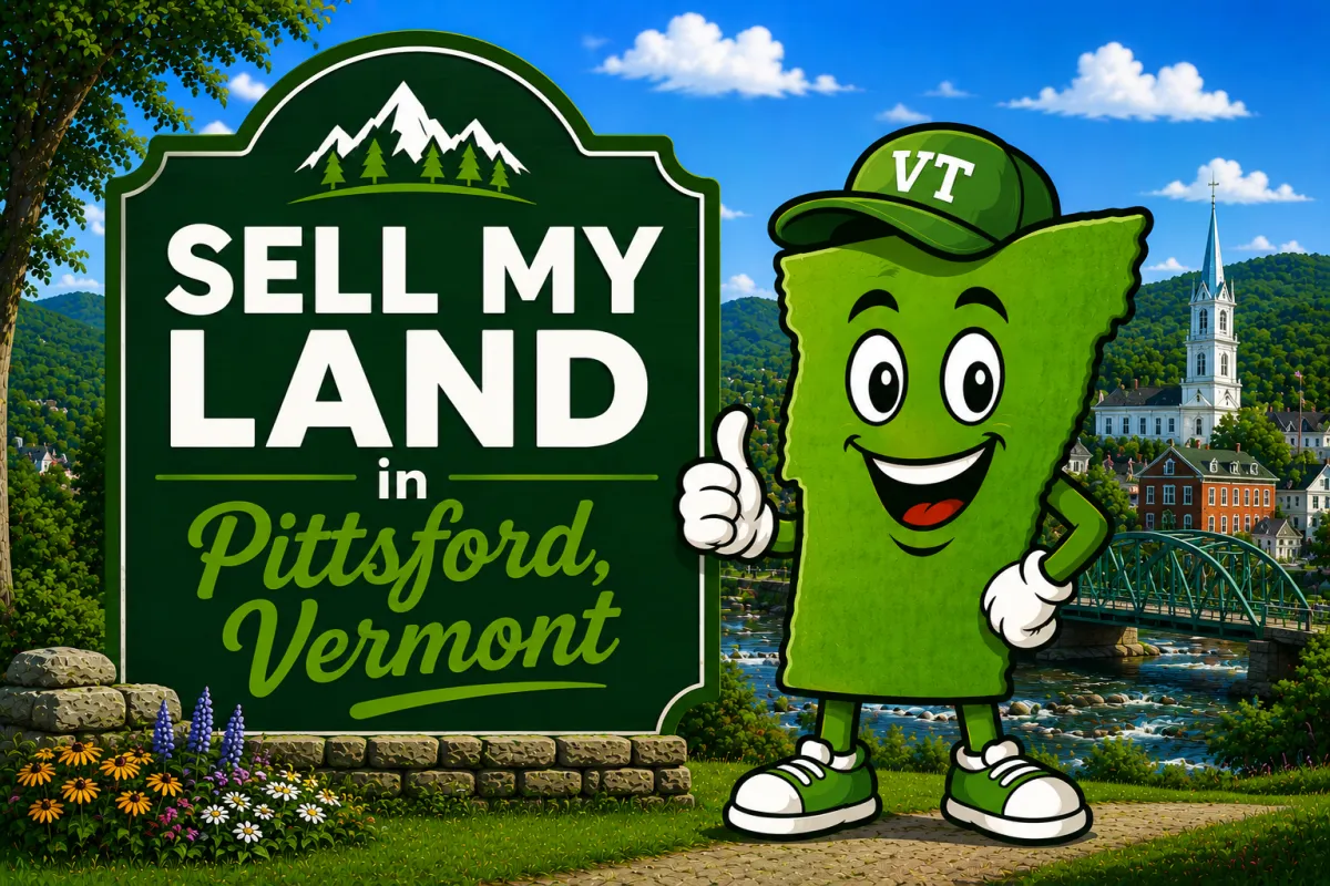 Sell My Land in Rutland, Vermont with a trusted local land buyer, illustration of Vermont land selling services