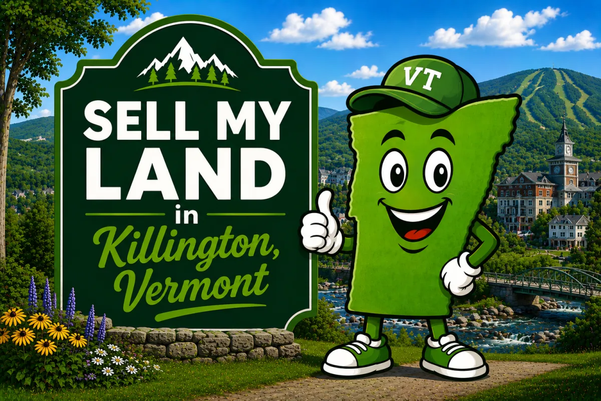 Sell My Land in Rutland, Vermont with a trusted local land buyer, illustration of Vermont land selling services