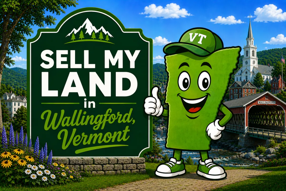 Sell My Land in Rutland, Vermont with a trusted local land buyer, illustration of Vermont land selling services