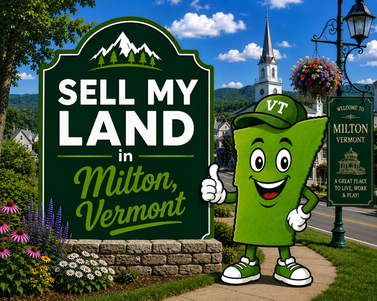 Sell My Land in Rutland, Vermont with a trusted local land buyer, illustration of Vermont land selling services