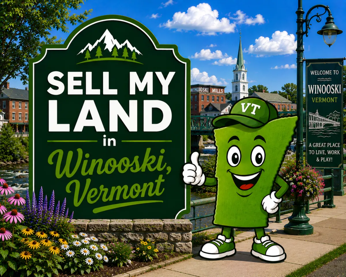 Sell My Land in Rutland, Vermont with a trusted local land buyer, illustration of Vermont land selling services