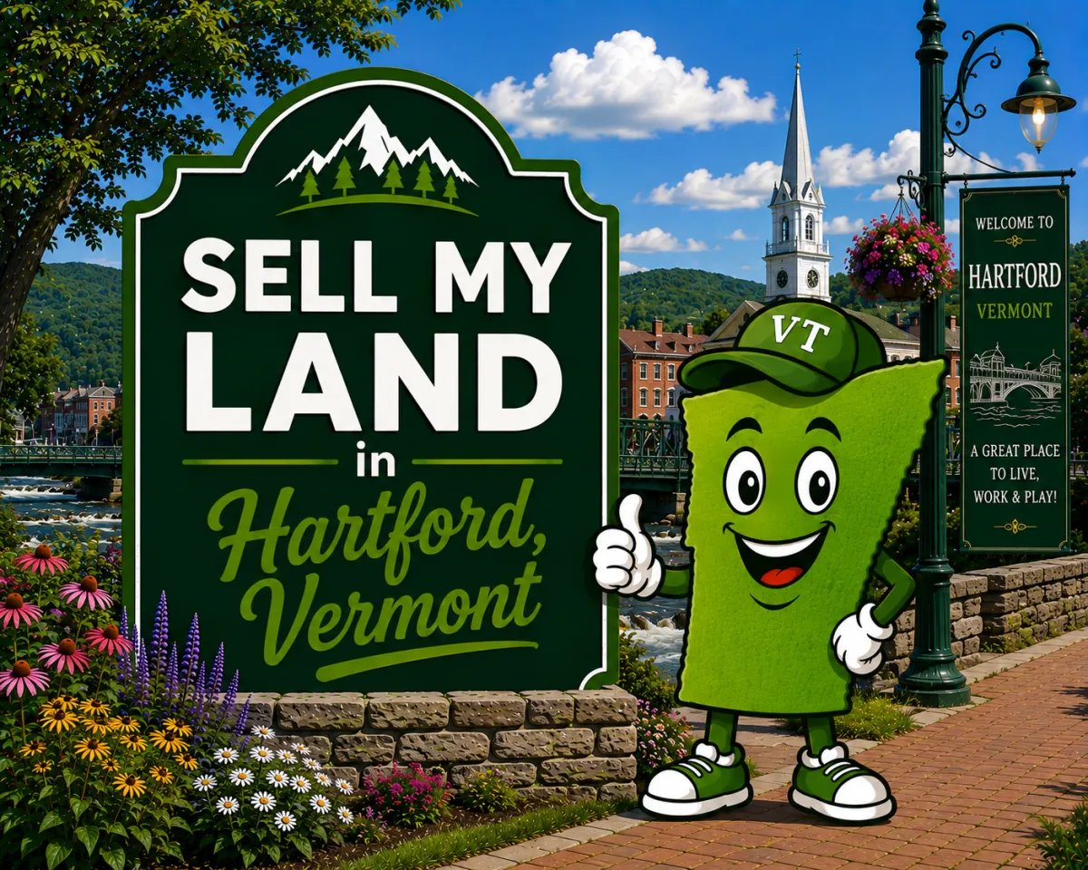 Sell My Land in Rutland, Vermont with a trusted local land buyer, illustration of Vermont land selling services