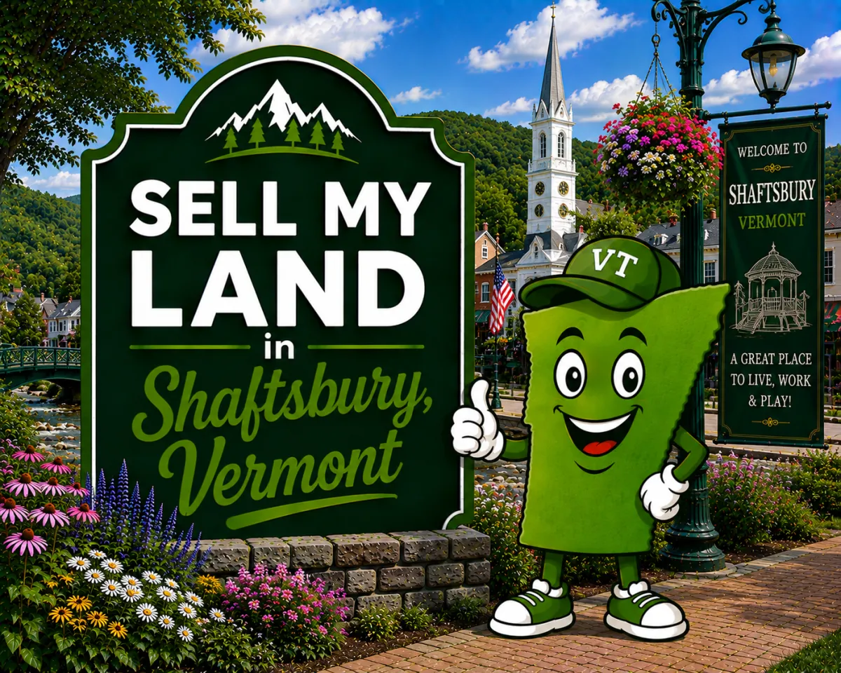 Sell My Land in Rutland, Vermont with a trusted local land buyer, illustration of Vermont land selling services